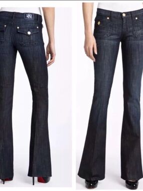 Womens Dark Wash Bootcut Jeans - Unbranded
